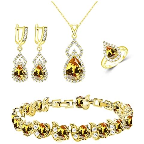 LMXXVJ Women's Platinum Plated Jewelry Set Cover