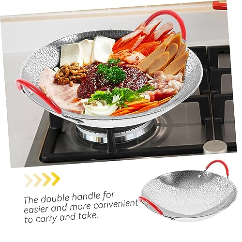 Wok de acero inoxidable con doble asa y superficie antiadherente miniatura 4