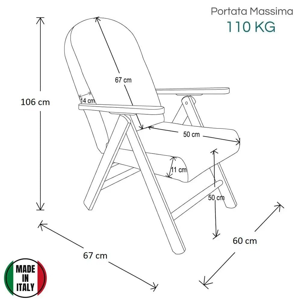 Home Funishing BUONOCORE Poltrona Campania imbotitta con Stuttura in legno tassuto verde