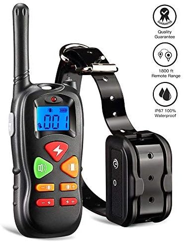 Wiscky Shock Collar for Dogs Dog Training Collar with Remote for Small Medium Large Dogs, [2018 Upgraded Version] 1800ft Waterproof Rechargeable with Beep/Vibration/Electric Shock
