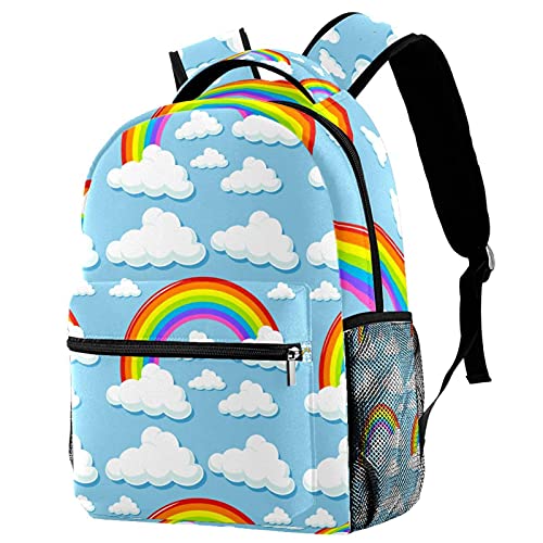 Sac à dos voyage enfant motif nuages arc-en-ciel, idée cadeau utile filles et garçons