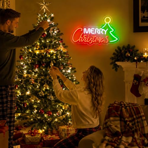 Image of Merry Christmas Neon Signs for Wall Decor, Christmas Led Sign