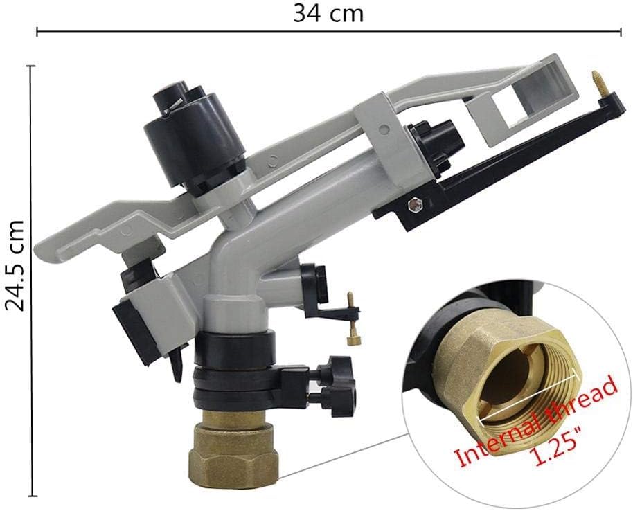 1.25 Inch Female Thread Long Shot Rage Sprinklers Gun Garden Farm Agriculture Irrigation Rain Gun Watering Nozzles 1 Pc