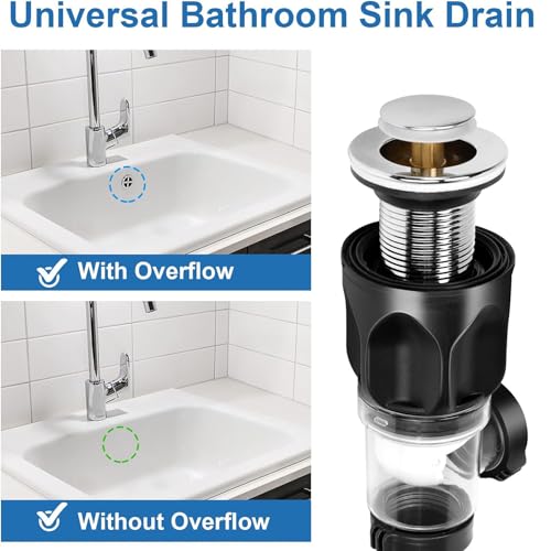 Siphon Waschbecken Bad,Siphon Waschbecken Kit, Abfluss Waschbecken, Ablaufgarnitur mit Flexibler Ablaufschlauch, Abfluss Waschbecken Set für Badezimmer Küchenspüle, Geruchsdicht und Auslaufsicher