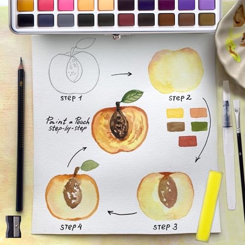 Image of Professional Watercolor Paint Set - 100 Colors Travel Art Kit