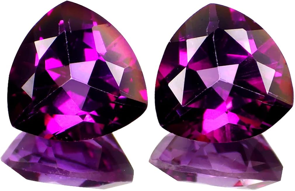 Deluxe Gems 4.47 ct (2pcs) Matching Pair Trillion Cut (8 x 8 mm) Pink