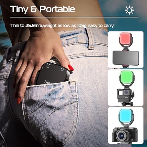 Image of ULANZI VL66 RGB Adjustable Rechargeable 2500-6500K - Mini Video Portable Light on Camera, 2000mAh CRI95+ Dimmable, Ultra Bright Photo and Video Lighting, LED Fill Lamp for DSLR Camcorder Action Camera