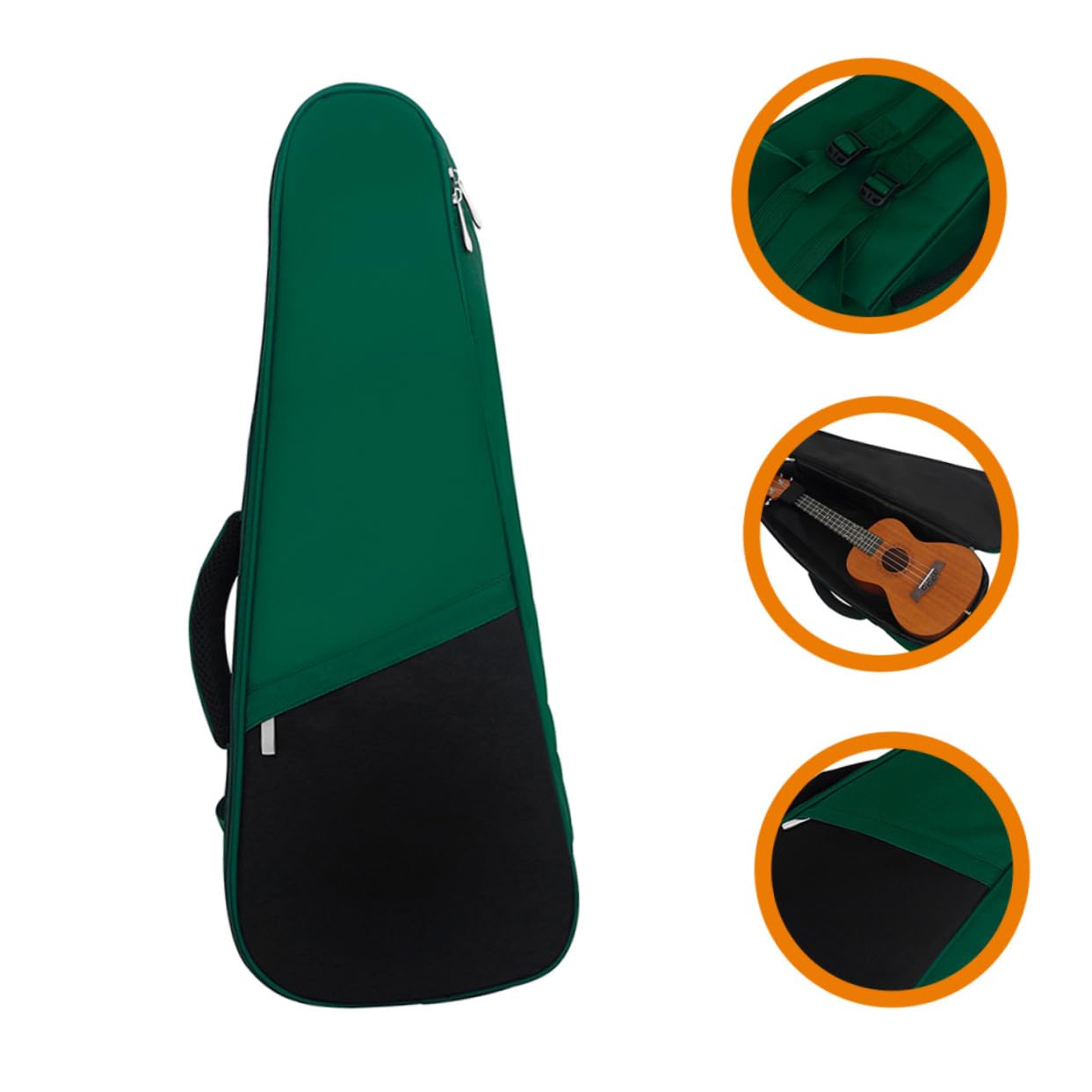 ibasenice Étui à Ukulélé en Tissu Oxford Vert 26/27 Pouces Léger Mousse Epe pour Voyage et Extérieur