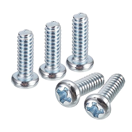 uxcell #6-32x3/8 Pan Head Phillips Machine Screws, 50pcs Zinc Plated Carbon Steel Cross Head Screws Fully Threaded Bolts