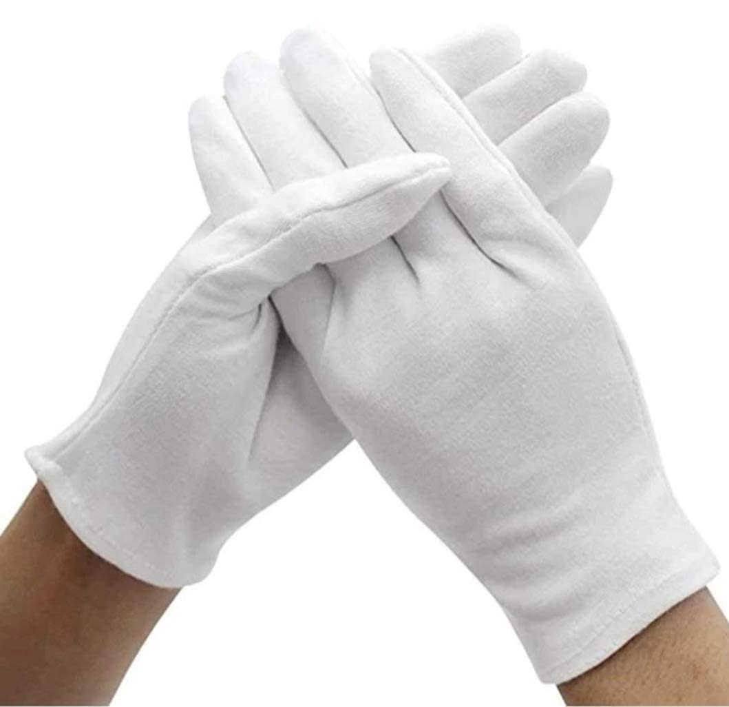 Cotson Washable 100% Pure Cotton Hand Gloves for Multi-Purpose | Free Size | White-image-43