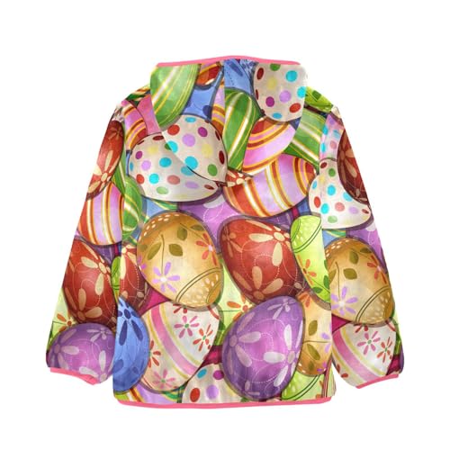OTVEE Happy Easter Colorful Eggs Kids Hoodie Jacket Fall Spring Full Zip Warm Outwear Hooded Coat2