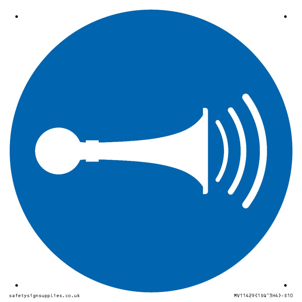 Mandatory: Sound horn Sign - 100x100mm - S10