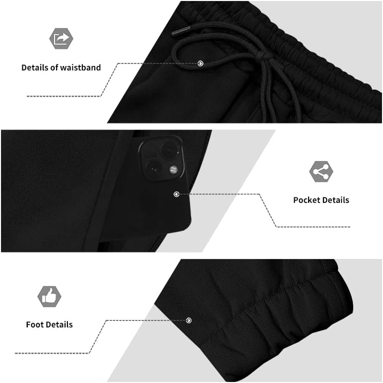 ZOCANIA Sweatpants for Men Multi Pocket Men's Sweatpant Relaxed Fit Mens Fleece Casual Joggers Elastic Drawstring Pants - Image 6