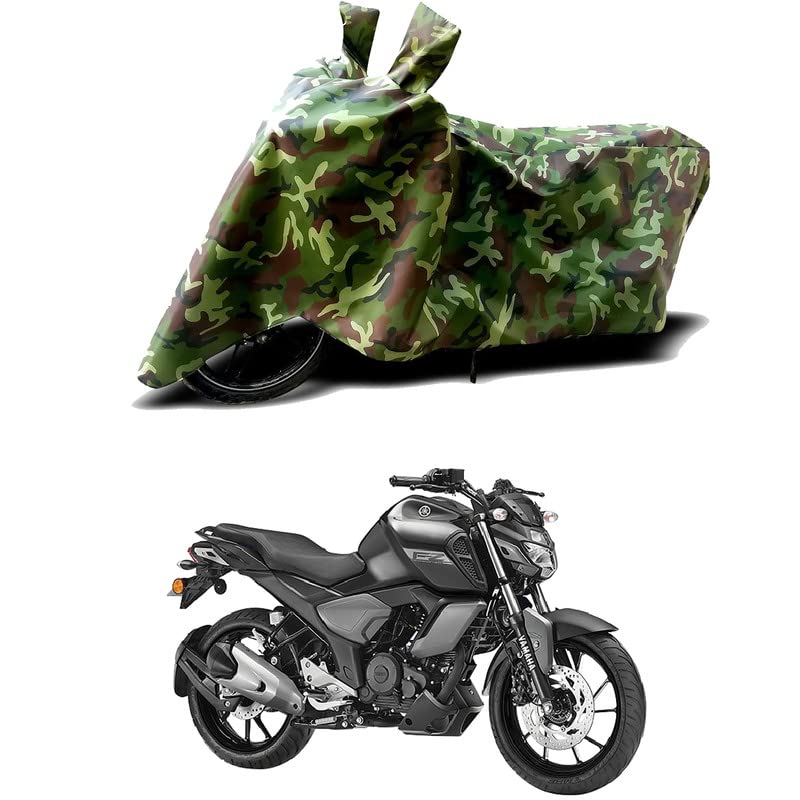 Image of 100% Water Resistant Full Bike Scooty Two Wheeler Body Cover Compatible for Yamaha FZS-FI V3 /UV-Rays /Heat Protection /Birds Dropping /Scratchproof /Dust Proof /Waterproof /All Varient[Green MJ]