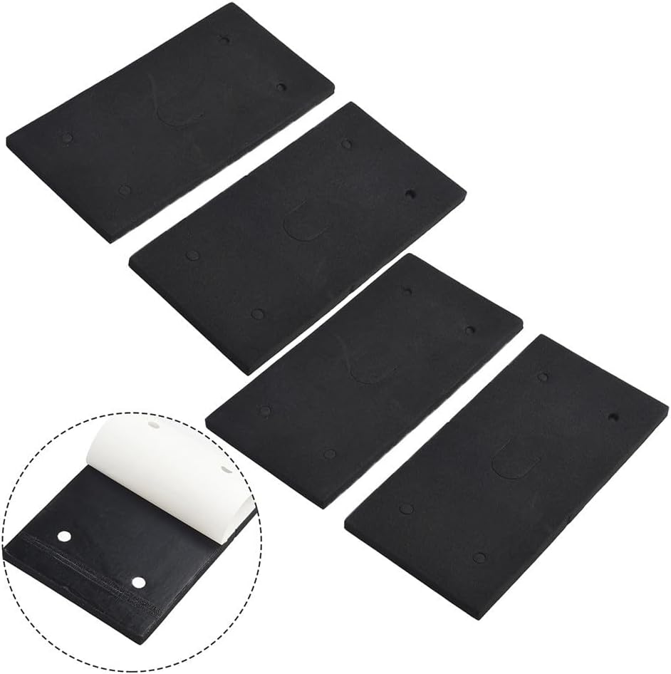 4 Pack Foam Sander Backing Pad with 4 Holes, Self- Replacement Disc 9035 Sander Machine, 7.3 x 3.6 Inch Sanding Accessories, Black