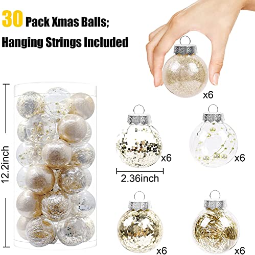 Guofa 60Mm/2.36 Inch Shatterproof Clear Plastic Christmas Ball Ornaments Decorative Xmas Balls Baubles Set With Stuffed Delicate Decorations For Holiday Wedding Party Decoration thumb #1