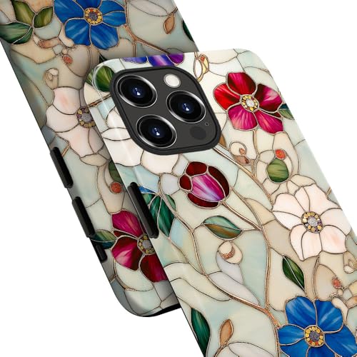 Coque iPhone 14 Pro Max fleur vitrail en TPU antichoc - 4