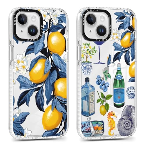 Xylota Pack of 2 Mobile Phone Case for iPhone 15 6.1 Inch Case, Transparent Case, Aesthetic Flowers, Colourful Summer Pattern, Girls Protective Case, Soft Silicone TPU Bumper, Shockproof Cover for Xylota Pack of 2 Mobile Phone Case for iPhone 15 6.1 Inch Case, Transparent Case, Aesthetic Flowers, Colourful Summer Pattern, Girls Protective Case, Soft Silicone TPU Bumper, Shockproof Cover for