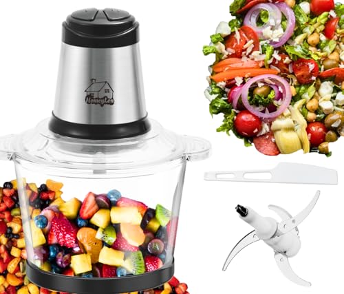 Comparison: Best Food Processor Under 500 11 Food Processor 500W, electric chopper for kitchen meat processor, food processor 8 cup - 2L vegetable chopper stainless steel - food processor small, food grinders electric