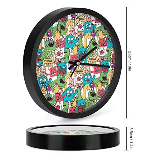 Pendule murale silencieuse moderne cartoon avec grand cadran lisible de 25.4cm - 3
