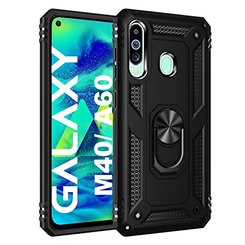 REALCASE Samsung A60 / M40 Back Cover Case | Heavy Duty Dual Layer Hybrid Shock Proof Armor Defender Ring Case Back Cover for Samsung Galaxy M40 / A60 (Black) (B08CBHKQSB) Amazon Price History, Amazon Price Tracker
