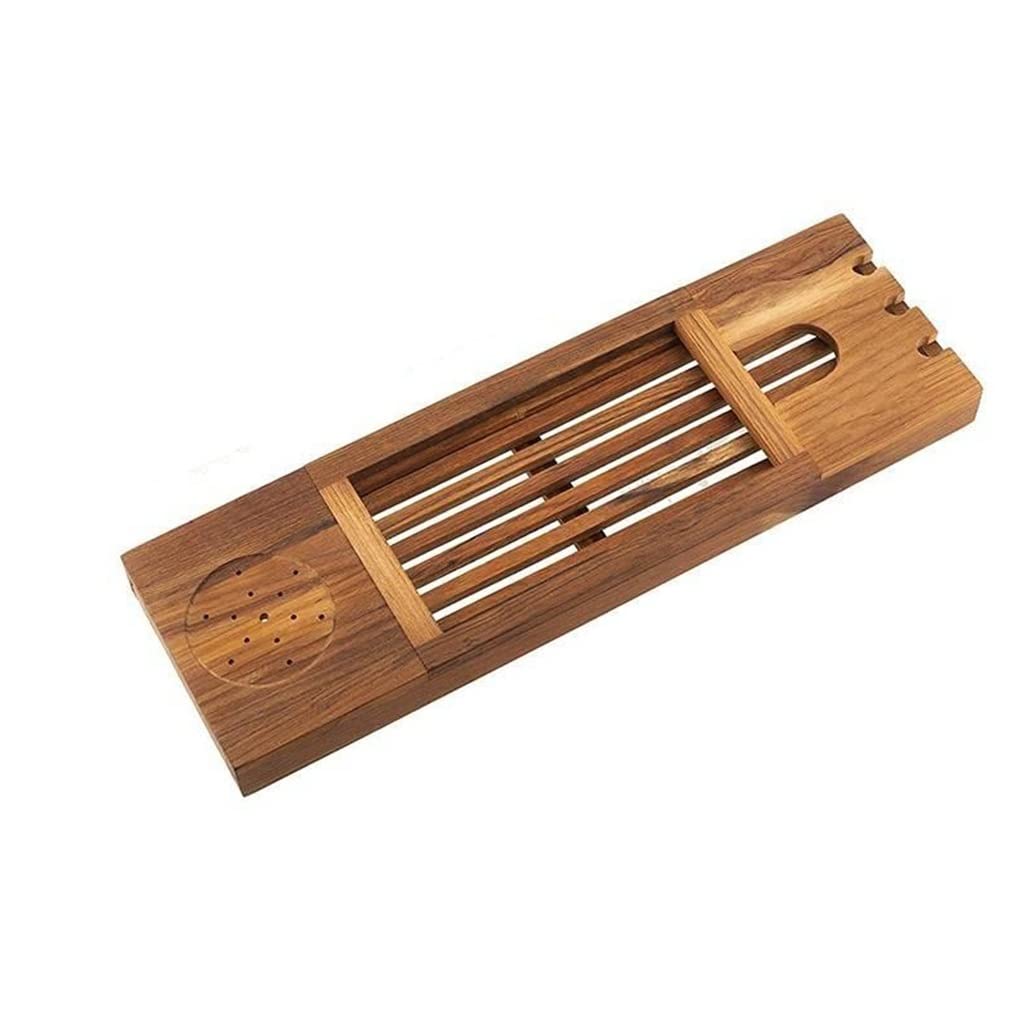 Estante para bañera de Estilo Europeo, telescópico, de Madera Maciza, Placa de Soporte para bañera, artefacto para baño, Estante para bañera