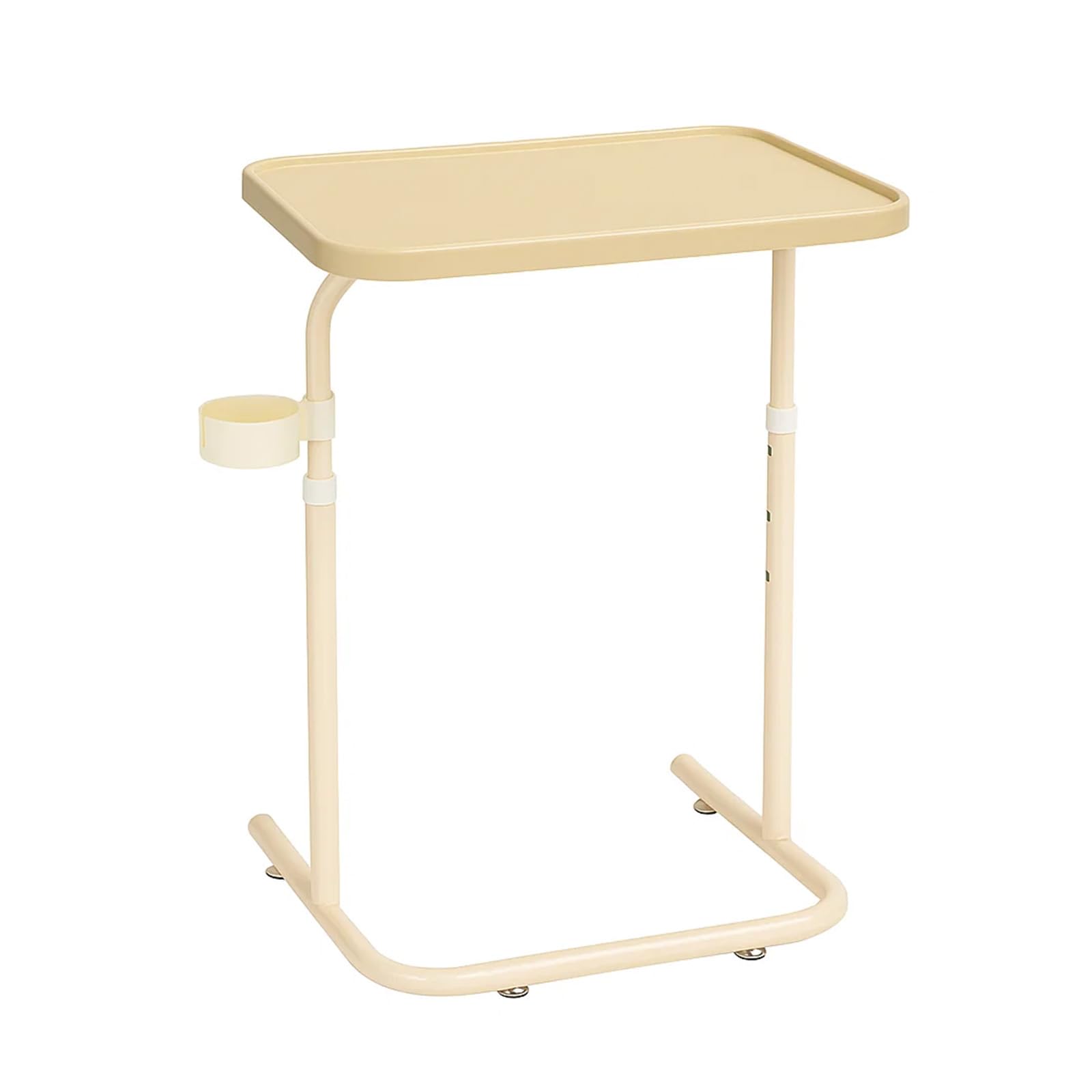 evergoods Adjustable Overbed Table Foldable Laptop Sofa Side Table Beige