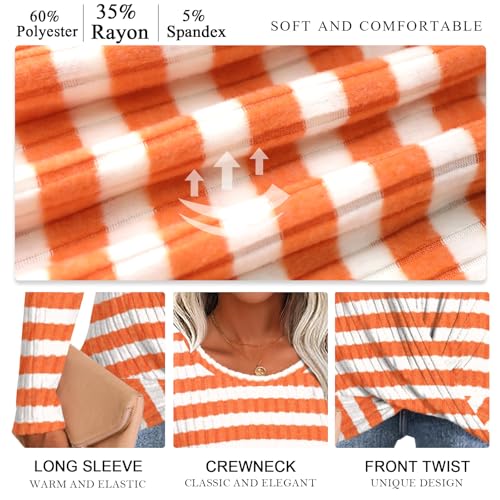 Image of HOTGIFT Women's Pullover Sweaters Winter Tunic Tops Long Sleeve Crewneck Shirts Casual Comfortable Blouse