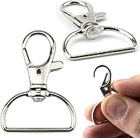 Vista 1 de Paquete de 60 ganchos de clip para llavero, cierre giratorio con clip de anillo en D, ganchos a presión, ganchos flexibles de 360 grados, ganchos