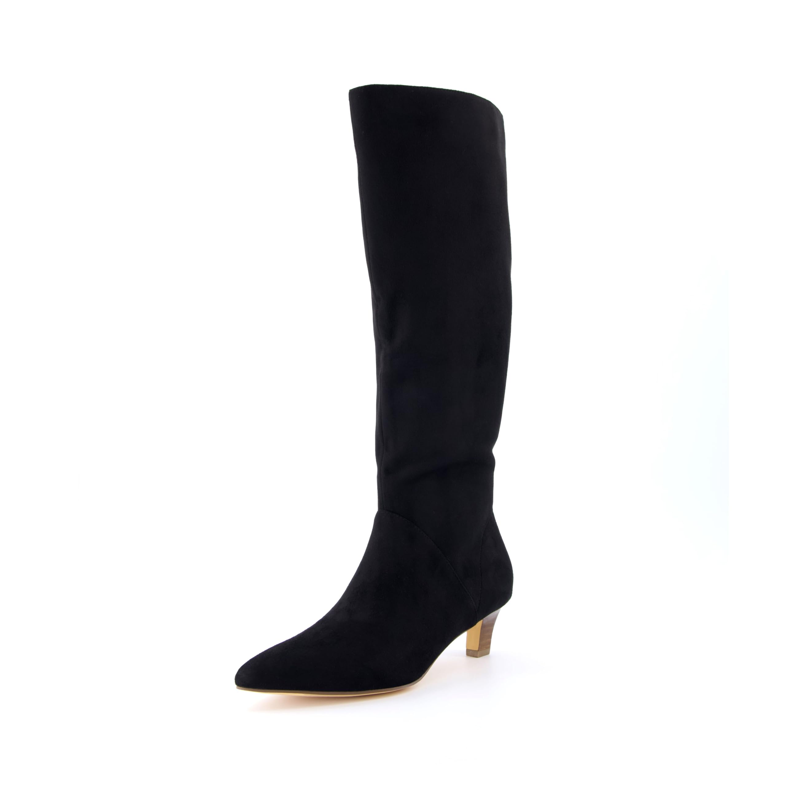 CUSHIONAIRE Womens Stiles high kitten heel boot with Memory Foam