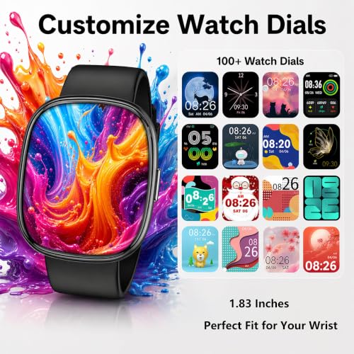 Image of LIVIKEY Bluetooth Calling Smart Watch, 1.83 inch Display, Step Counter Tracker | Step Counter, Heart Rate Monitor, Sleep Monitor, Alarm Clock, Stopwatch, Fitness Tracker, IP68 Waterproof Smart Watches