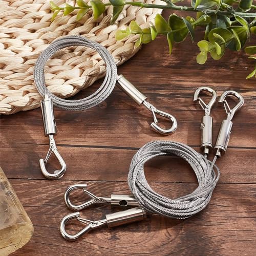 SULIVES 2Pcs Picture Hanging Wires, Mirror Hanging Kit Heavy Duty, Picture Hanging Cord for Potted Plants Chandelier - Image 4
