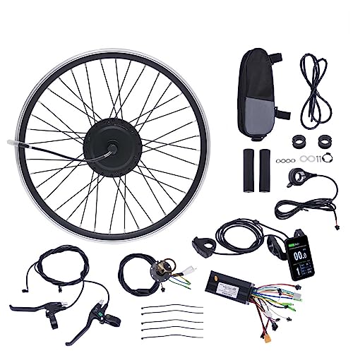 AKaSping 36V 500W Electric Bicycle Conversion Kit for 27.5' Front Wheel Motor Kit with LCD Display Throttle Light E-Bike Front Wheel Conversion Kit (No Battery)