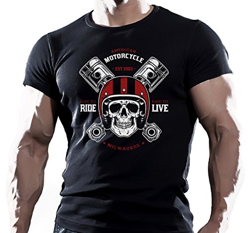 Arubas-uk Milwaukee Motorcycle Club - Mens Motorbike T-Shirt Biker Motorcycles Bike