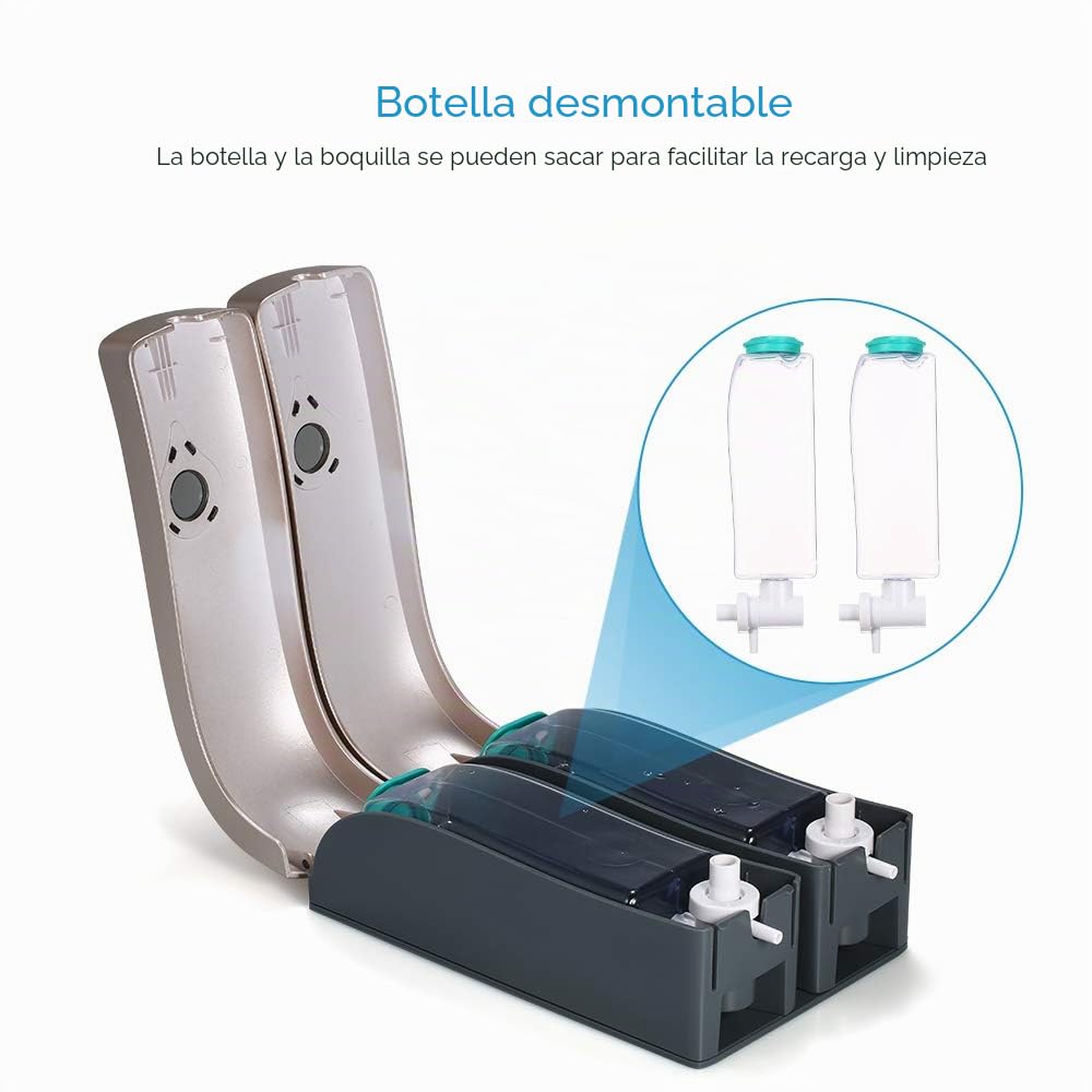 Decdeal - Dispensador de jabón Doble para baño, 2 x 300 ml, champú y Gel de Ducha,