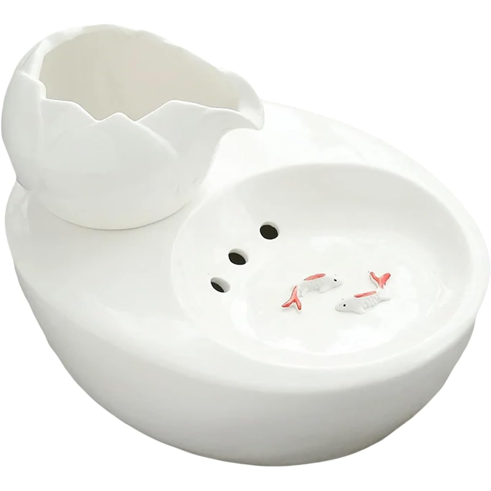 Fontaine à eau en céramique pour animaux de compagnie – Fontaine à eau automatique de 1 L avec pompe ultra silencieuse et filtres de rechange, design anti-éclaboussures pour chats et petits chiens