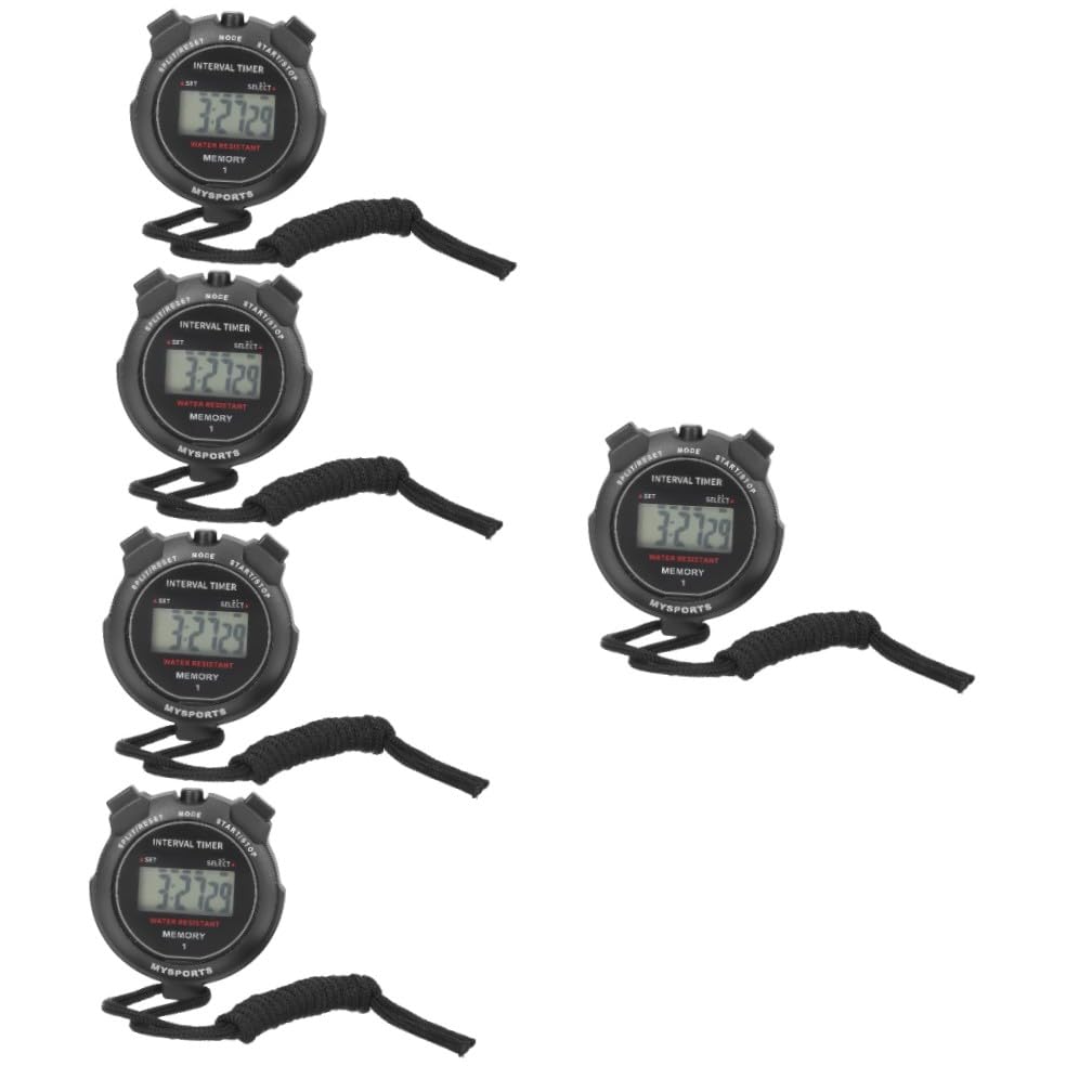 Abaodam 5 Piezas Cronómetro Entrenadores y Jueces Temporizador de Mano Correr y Entrenamiento Cronógrafo Electrónico Resistente y Actividades