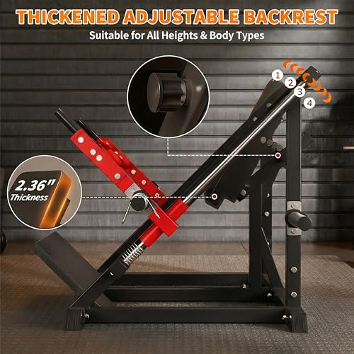 Image of Linear Row Machine for Home Gym, Back Workout Machine with Plate-Loaded Smith Row, Workout Equipment Strength Training Upper Body Machines