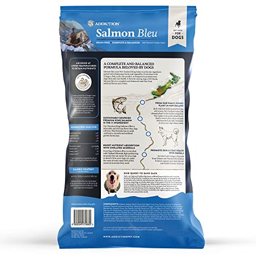Addiction Salmon Bleu Dog - Dry Dog Food - Complete And Balanced Diet - Skin And Coat Health Dog Formula - Made In New Zealand - High In Omega-3 - Features Premium King Salmon - 33 Pounds #TOP1