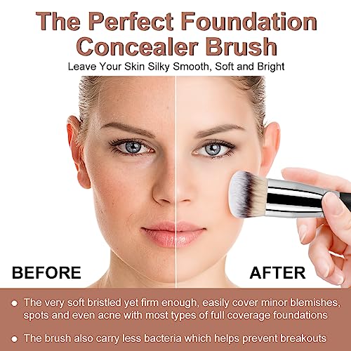 AOOWU Brocha Maquillaje Fluido, 3pcs Makeup Brushes para Bases Cremosas, Polvo o Líquidas, Brocha Base Maquillaje Profesional, Pinceles Maquillaje para Fundación Sonrojo Ocultadora Polvo Líquido Crema - imagen 7