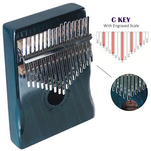 Moozica 17 Keys Kalimba Marimba, Solid Mahogany Wood Professional Thumb Piano Musical Instrument Gift (Mahogany-K17MB)