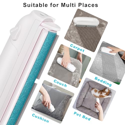 Garstor Pet Hair Remover Roller, Reusable Lint Roller for Pet Hair, Cat Dog Hair Remover for Furniture, Sofa, Carpet, Bedding, Self Clean Lint Roller-Blue - Image 7