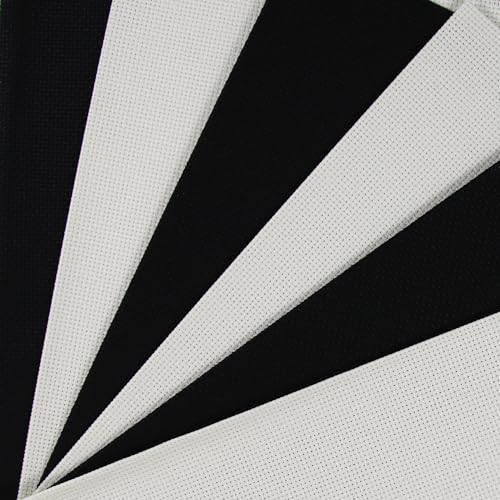 Image of KCS 4 /6 pc of 12 inch x 18 inch 30cmx45cm 16CT Counted Cotton Aida Cloth Cross Stitch Fabric (Antique White+Black, 6 pc)