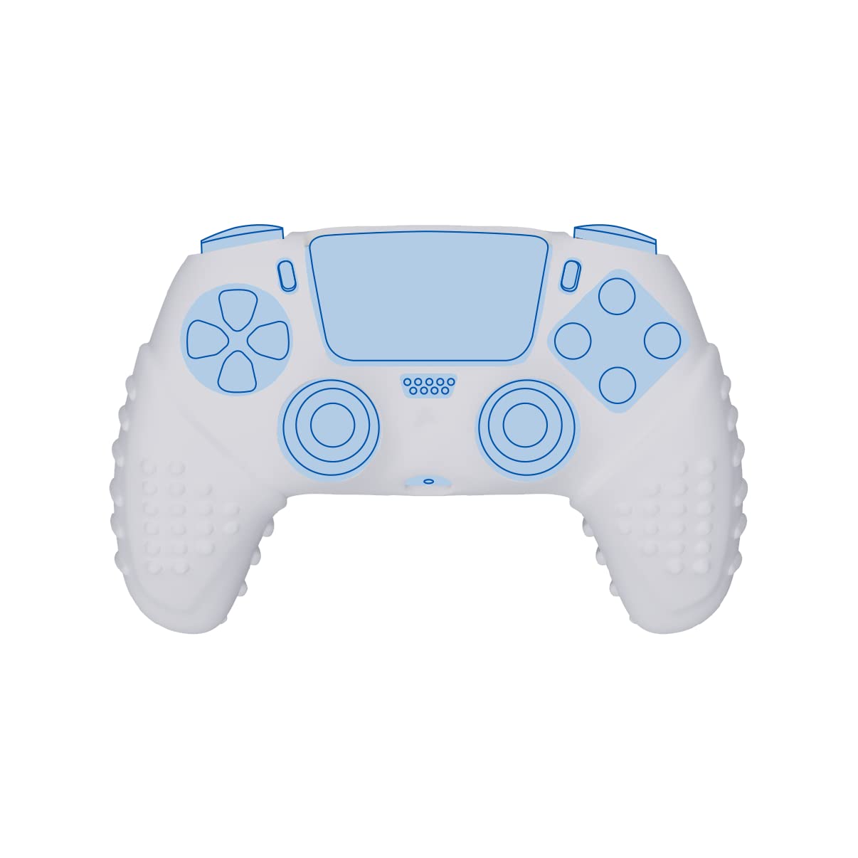 Konix Mythics White Silicone PS5 Controller Case - Protective Cover with Textured Grip for Game Consoles