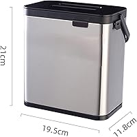 Vista 2 de Basurero de cocina de 0.8 galones/3 litros con tapa para puerta de armario de cocina, cubo de basura de acero inoxidable para cocina, contenedor