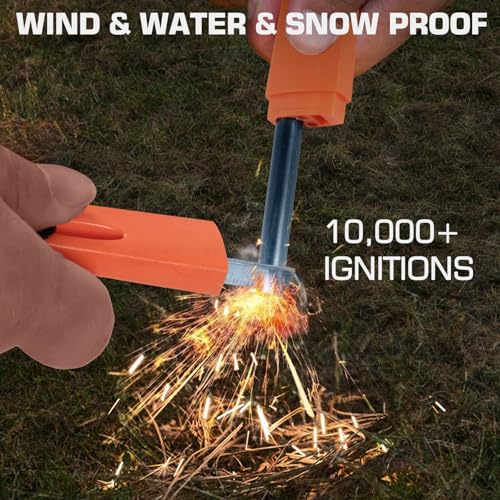 Fire Starter Kit – Lightweight Waterproof Magnesium Ferro Rod with Tinder for Camping, Hiking, Survival – Gift for Men - Image 4