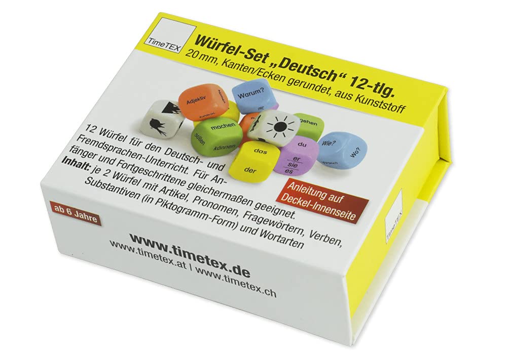 TimeTEX Zestaw kostek niemiecki 12-częściowy 20 mm w pudełku