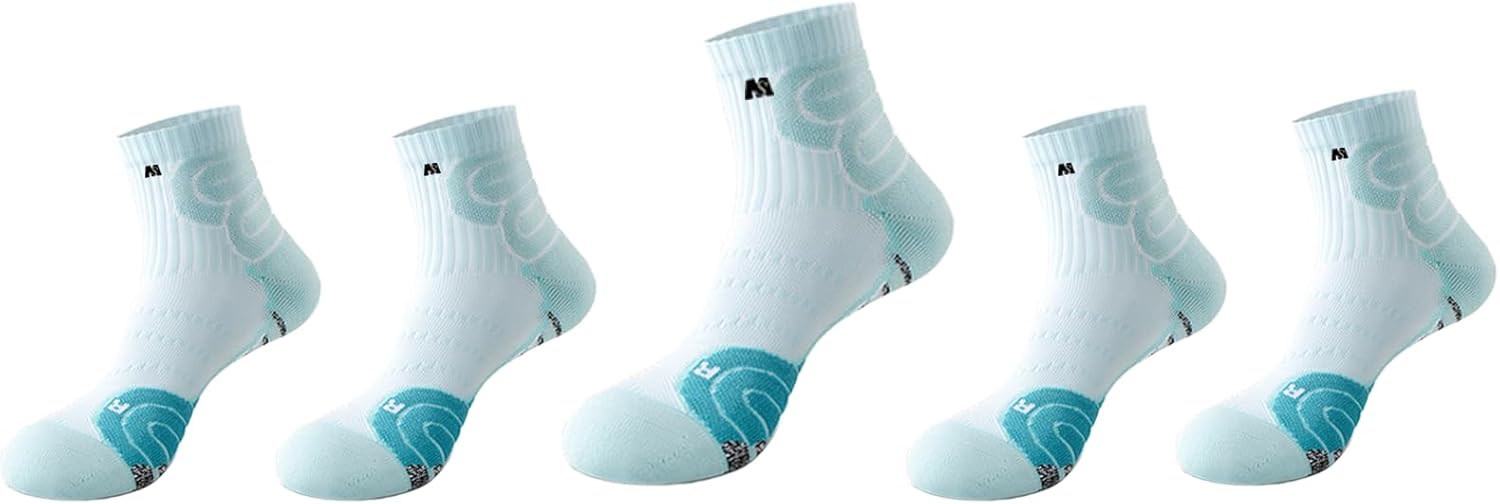 Ergonomic mid-cut sports socks pack of five pairs for boys aged 13-16 years