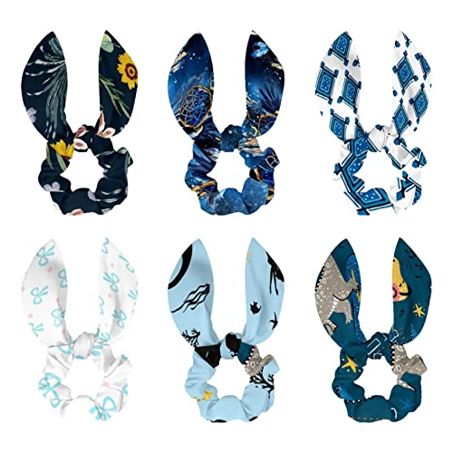 Chouchous avec nœud papillon bleu dinosaure élastiques cheveux fille ruban queue de cheval femme