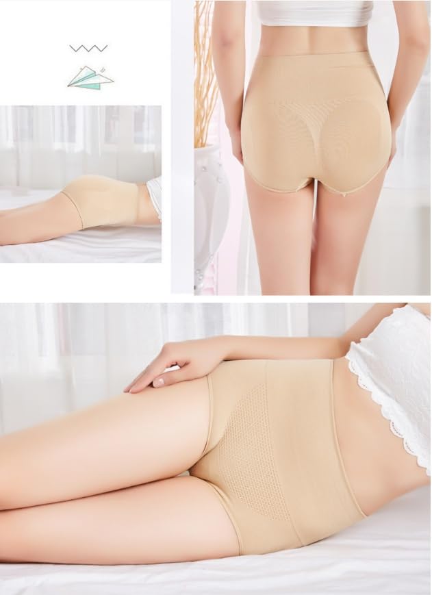 Image of KROYWEN Cotton High Waist Panties Tummy Control Underwear Ladies Briefs Shapewear Double Layer Half Body Shaper Underwear for Women Tummy Control | Body Shaper | Breathable & Comfortable
